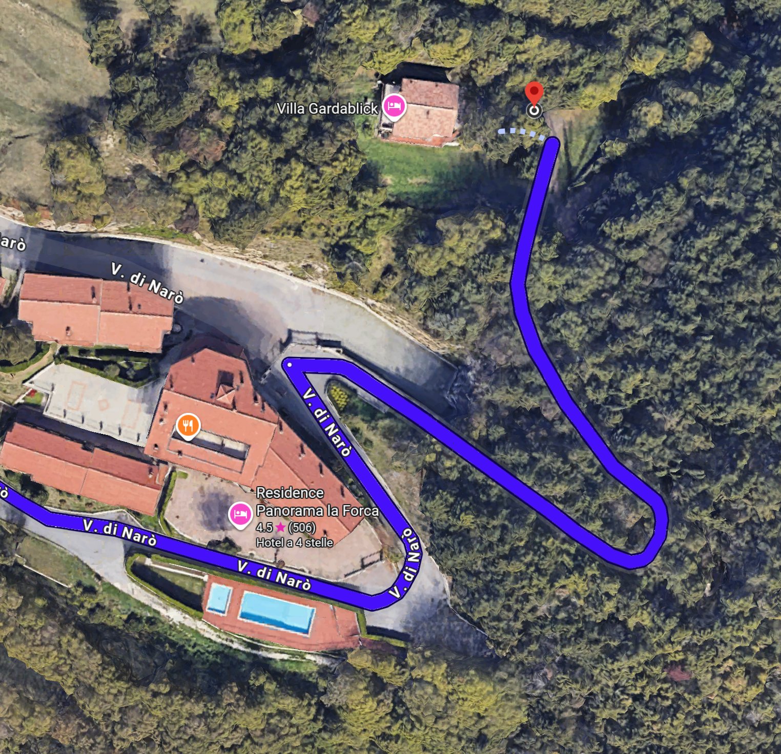 Zufahrt Villa Gardablick — Via di Narò